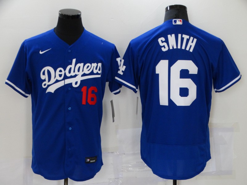 Men Los Angeles Dodgers #16 Smith Blue Elite Nike 2021 MLB Jersey